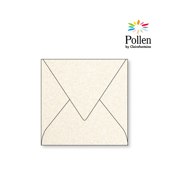 Enveloppes Irisées 14 x 14 cm Pollen (couleur blanc ou ivoire) - Alibee