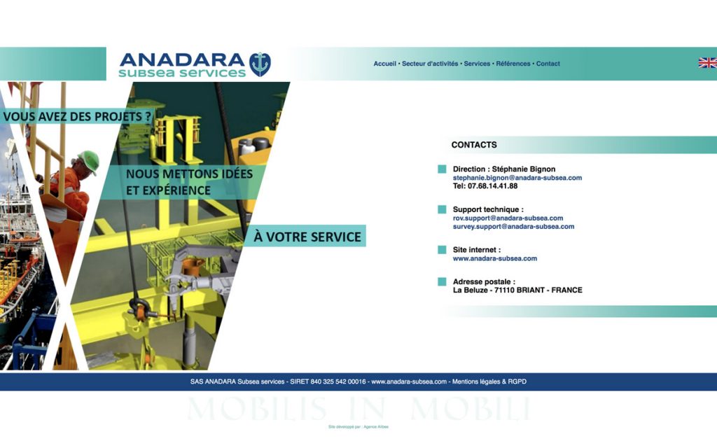 Anadara Subsea Services - Site Internet